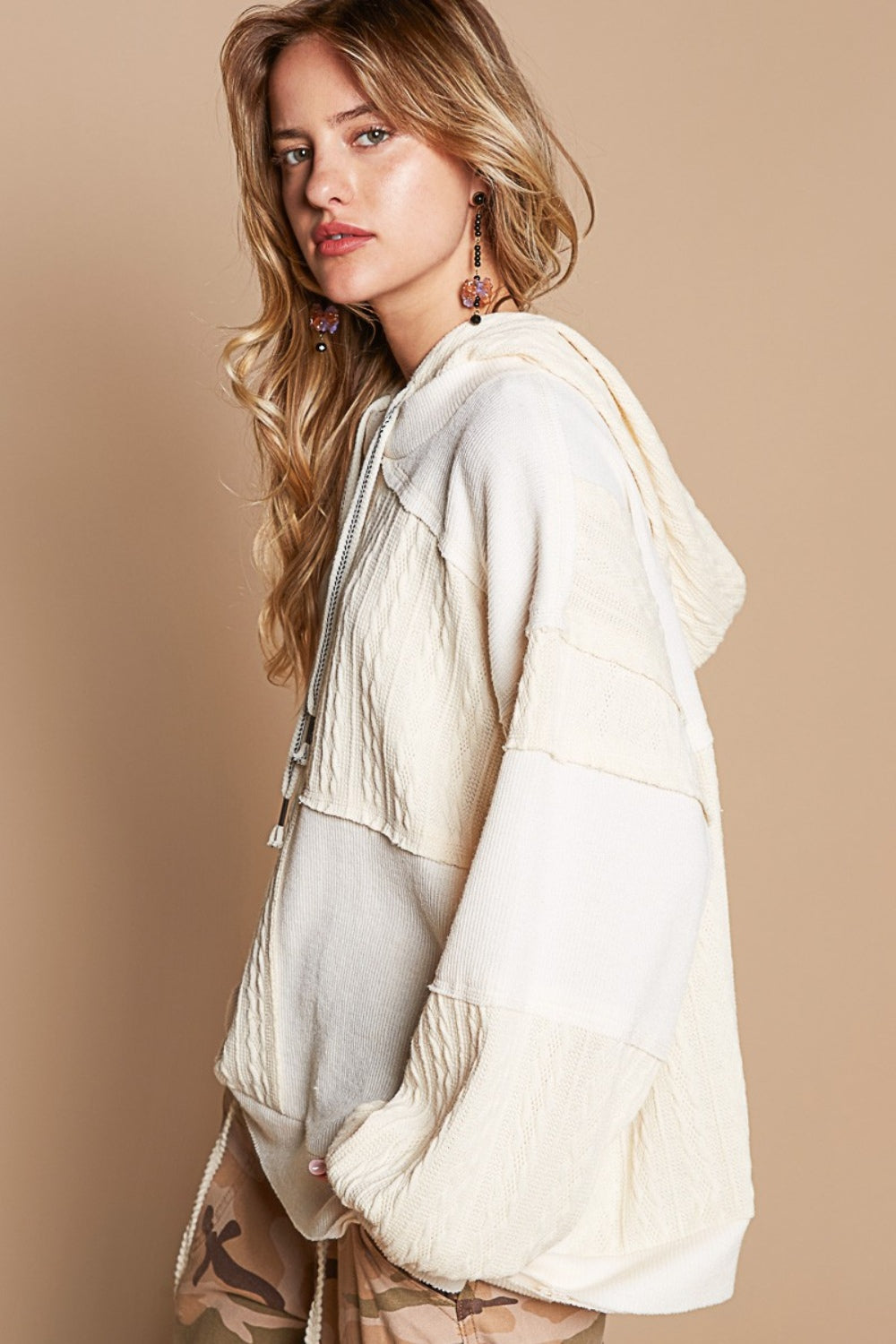POL Exposed Seam Hooded Knit Top - The Daily Makeover