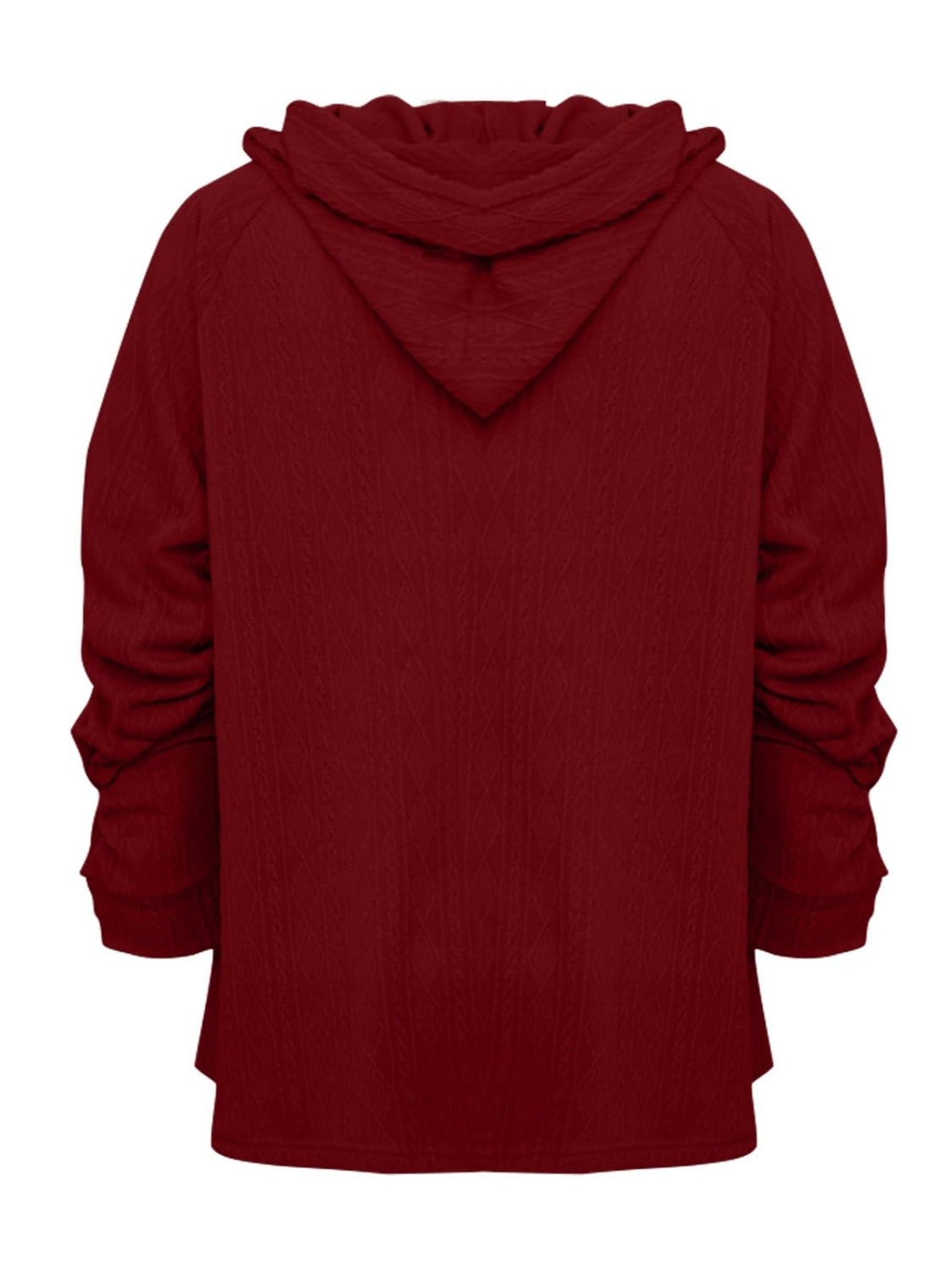 Full Size Drawstring Long Sleeve Hoodie - The Daily Makeover