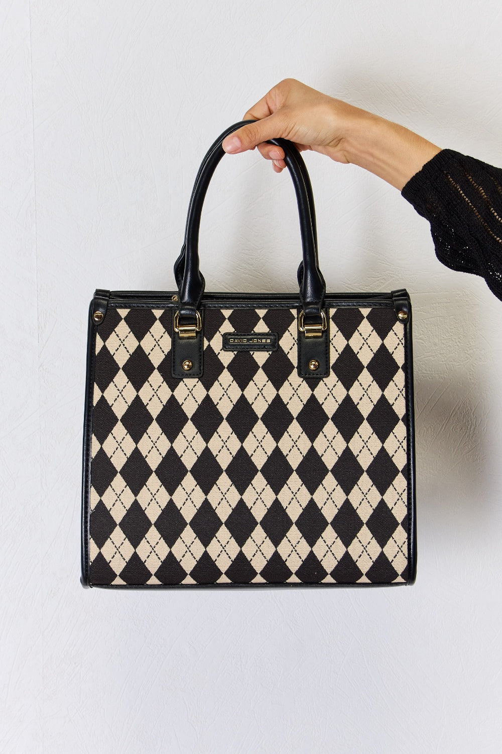 David Jones Argyle Pattern PU Leather Handbag - The Daily Makeover