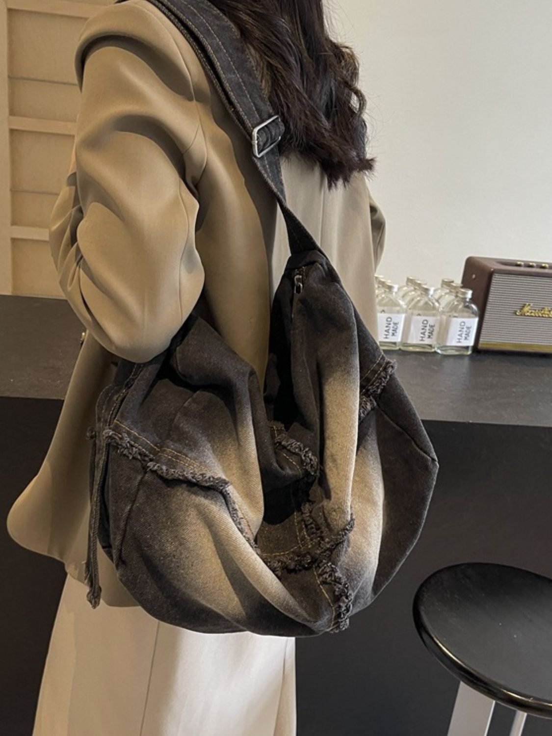 Raw Hem Gradient Crossbody Bag - The Daily Makeover