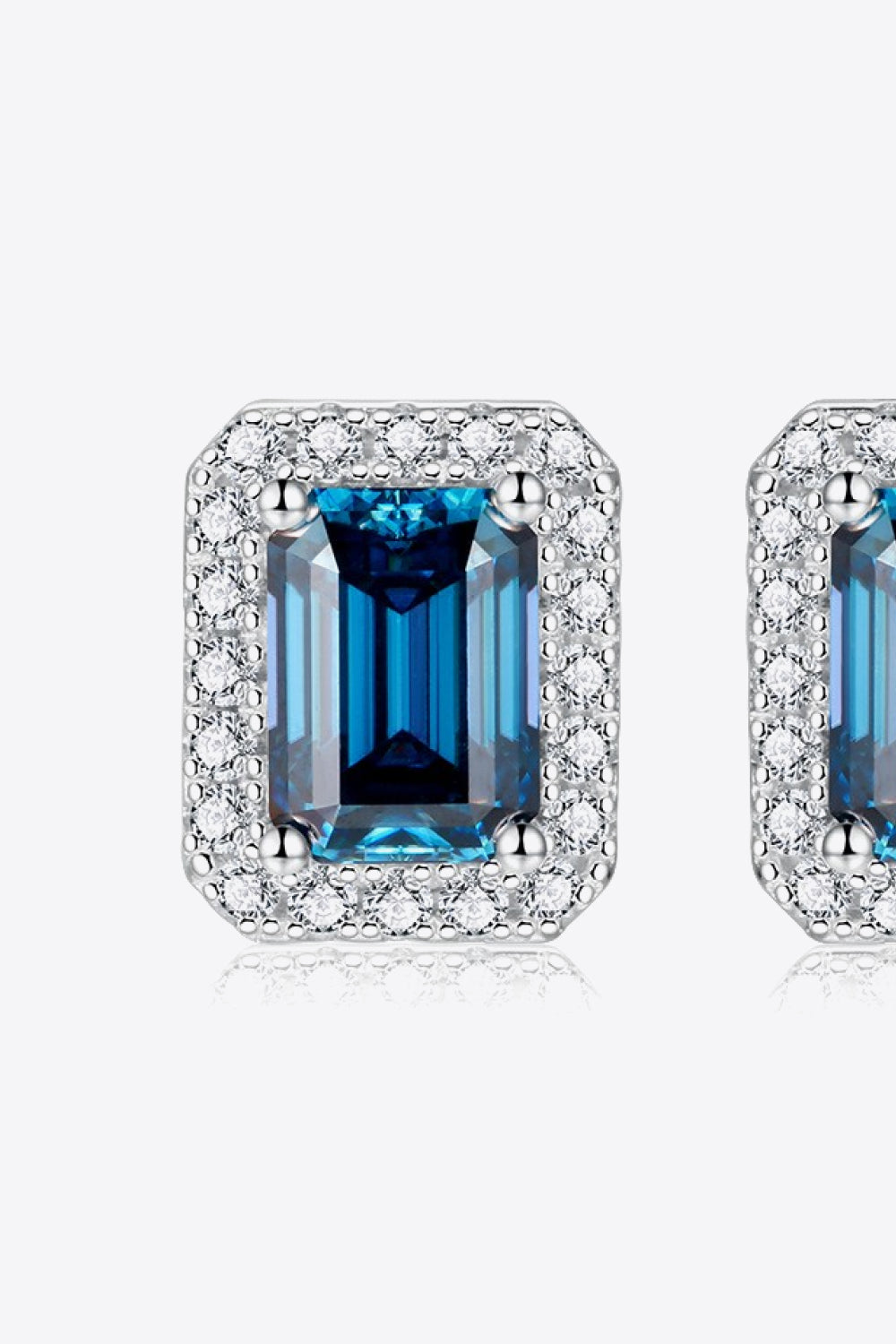 2 Carat Moissanite Stud Earrings in Indigo - The Daily Makeover