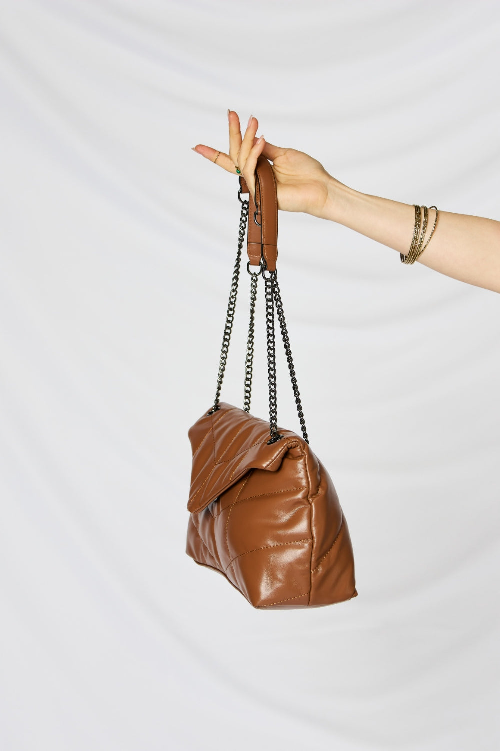 SHOMICO PU Leather Chain Handbag - The Daily Makeover