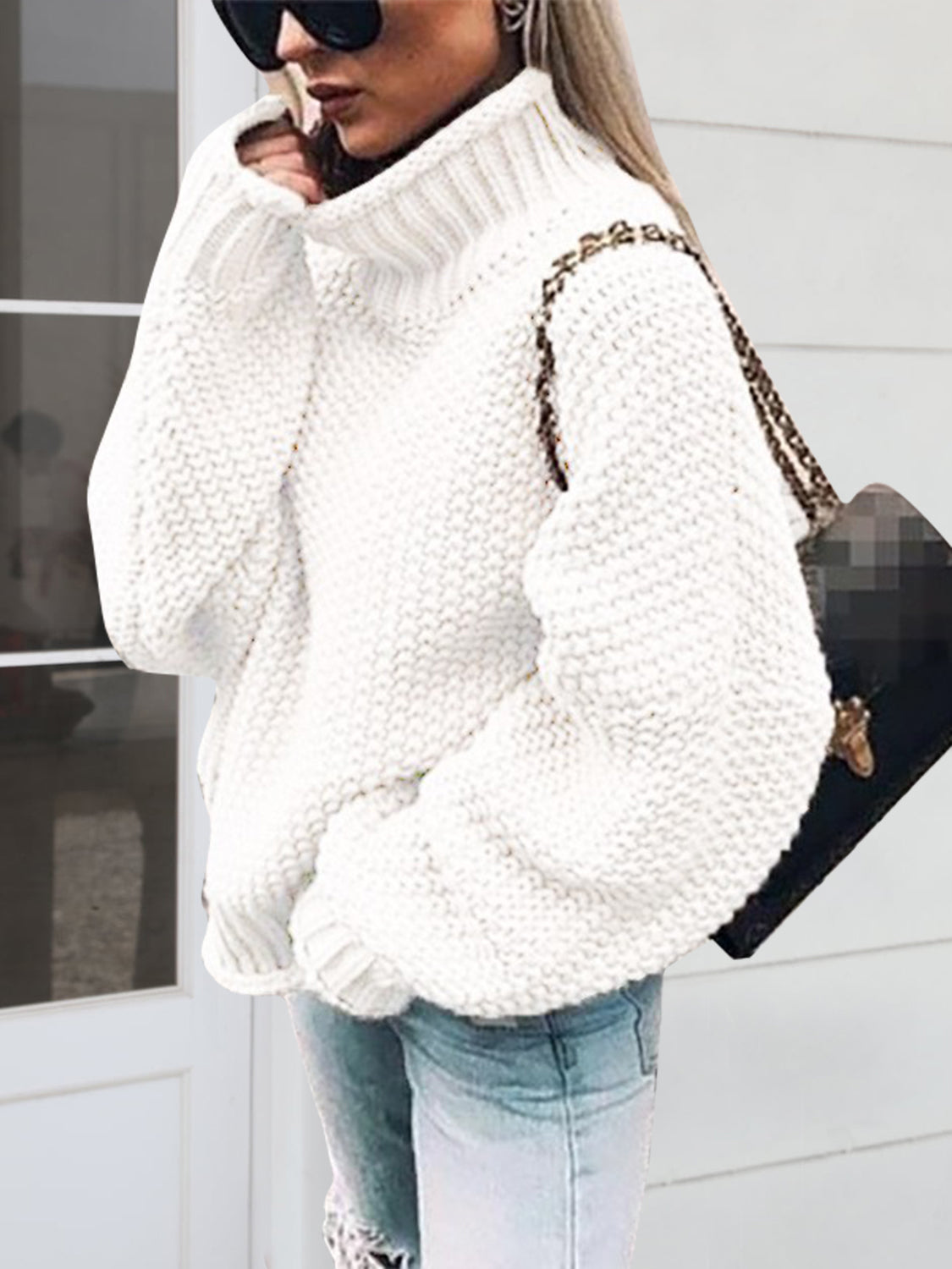 Turtleneck Long Sleeve Sweater - The Daily Makeover