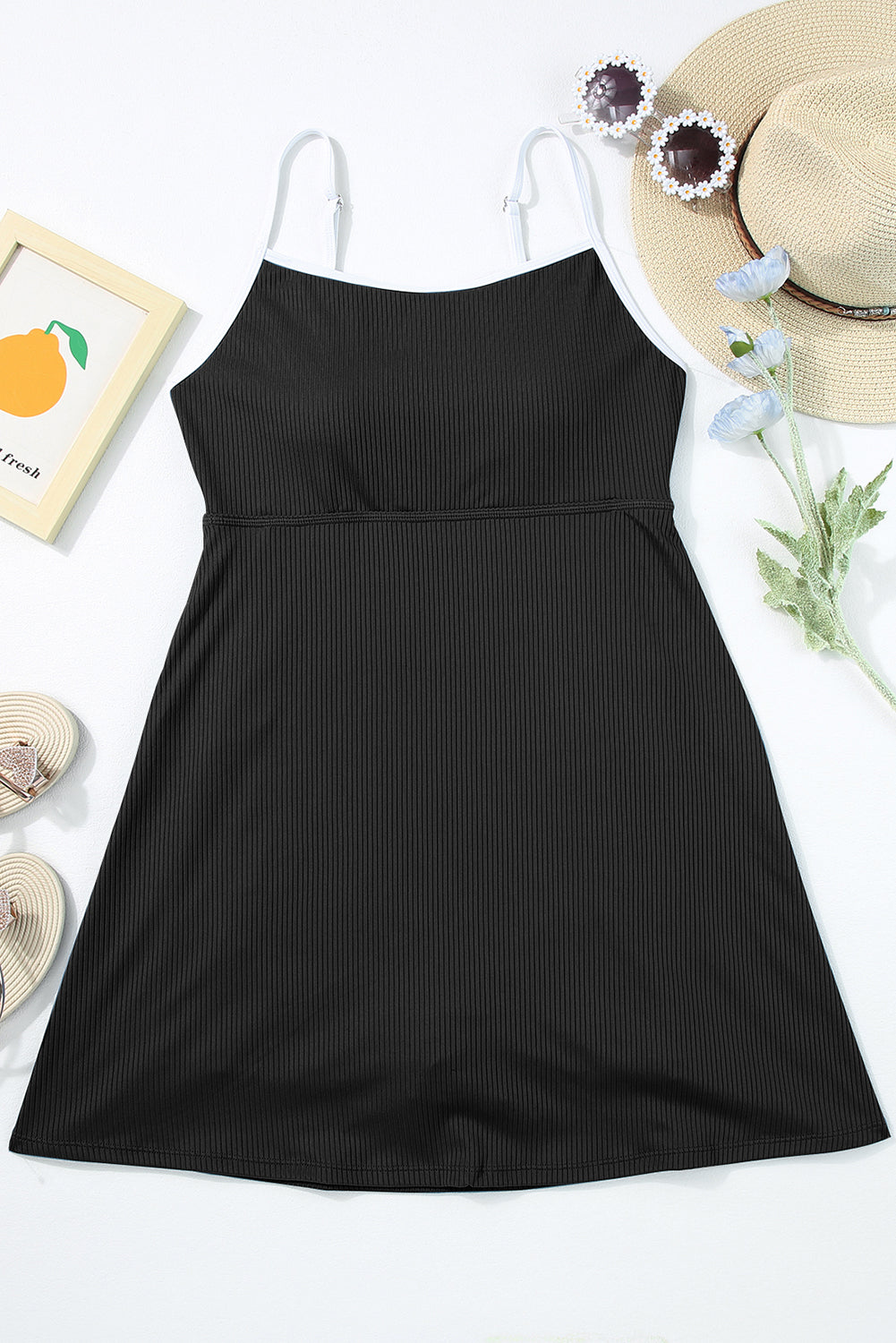Contrast Trim Scoop Neck One-Piece Swimwear - The Daily Makeover