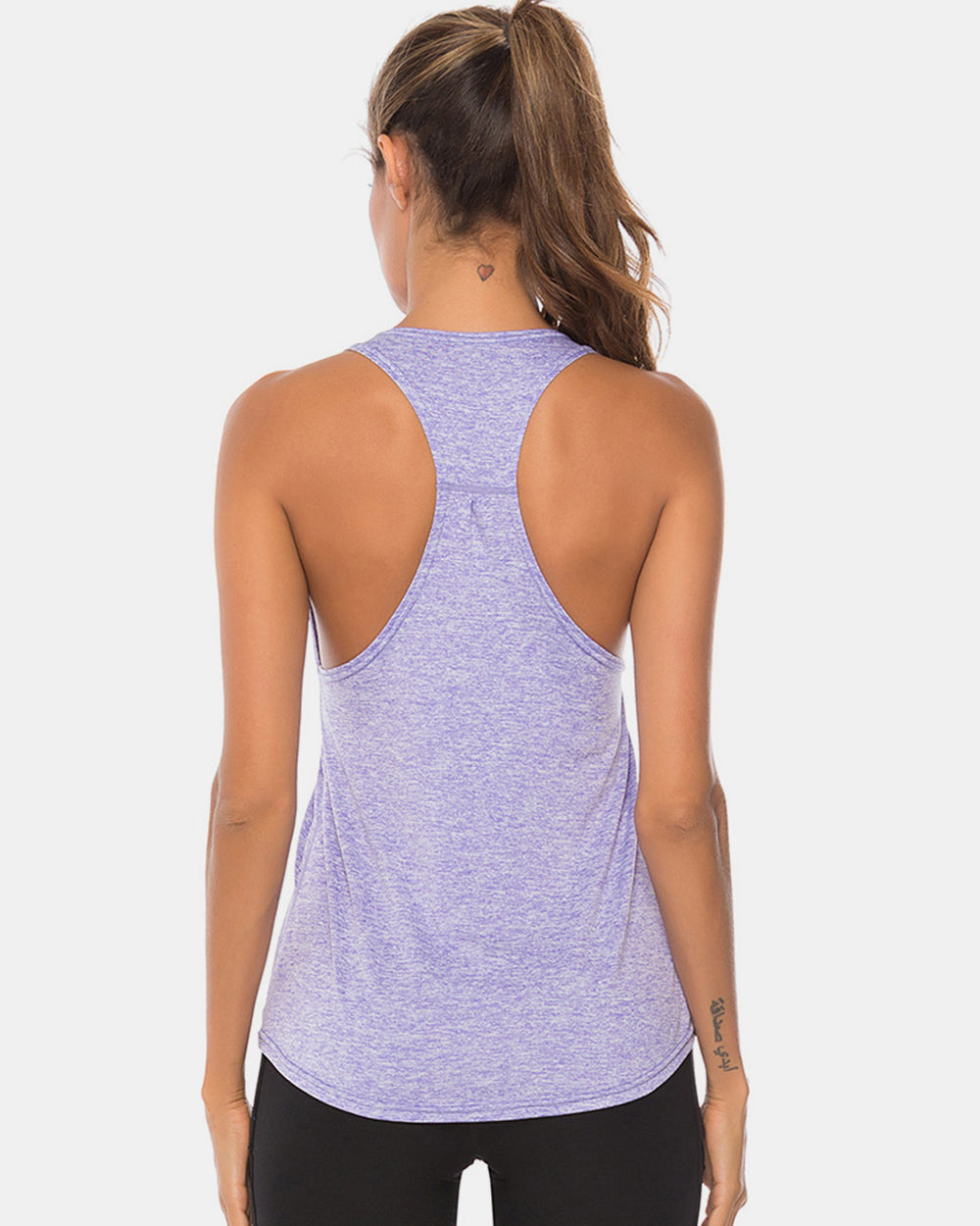 Full Size Scoop Neck Wide Strap Active Tank - The Daily Makeover