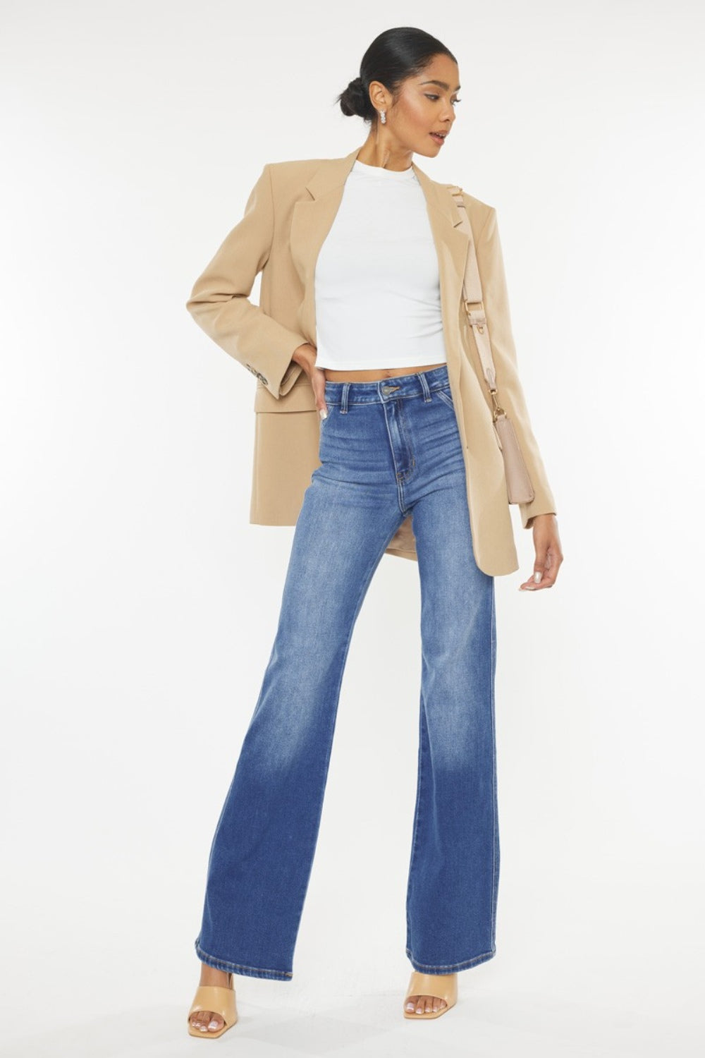 Kancan Ultra High Waist Gradient Flare Jeans - The Daily Makeover