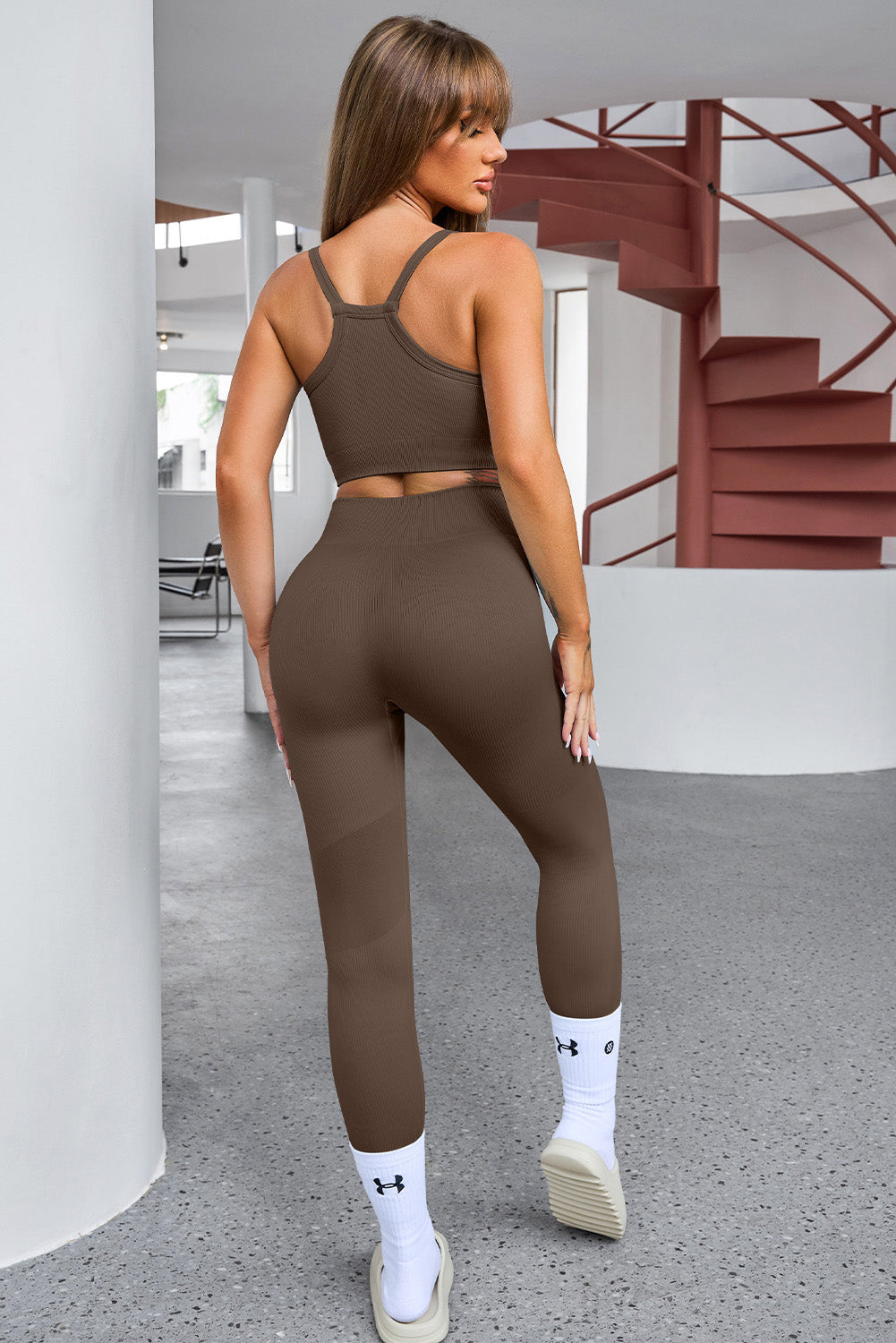 Tank Cropped Active Top and Pants Set - The Daily Makeover