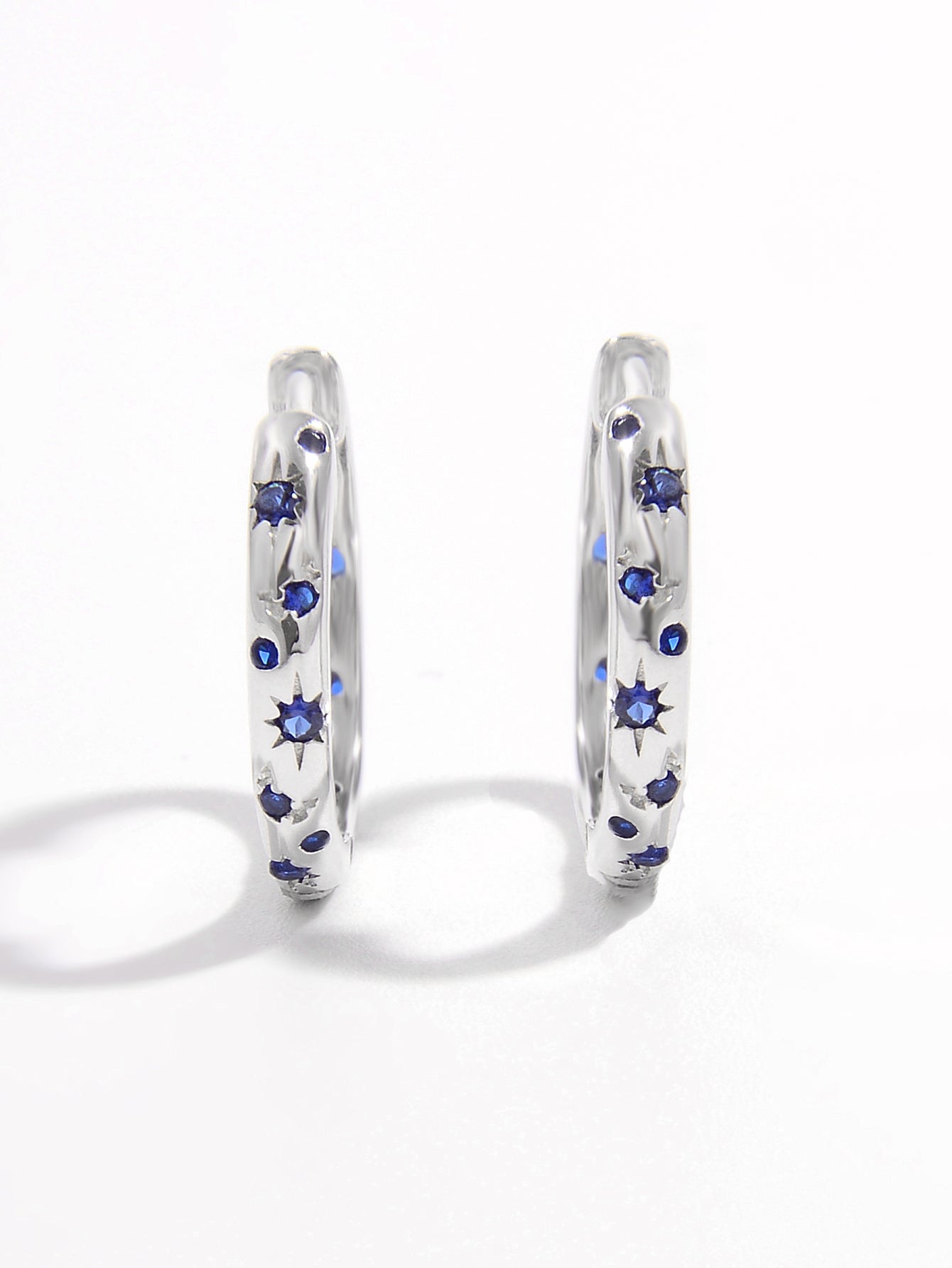 925 Sterling Silver Inlaid Zircon Huggie Earrings - The Daily Makeover