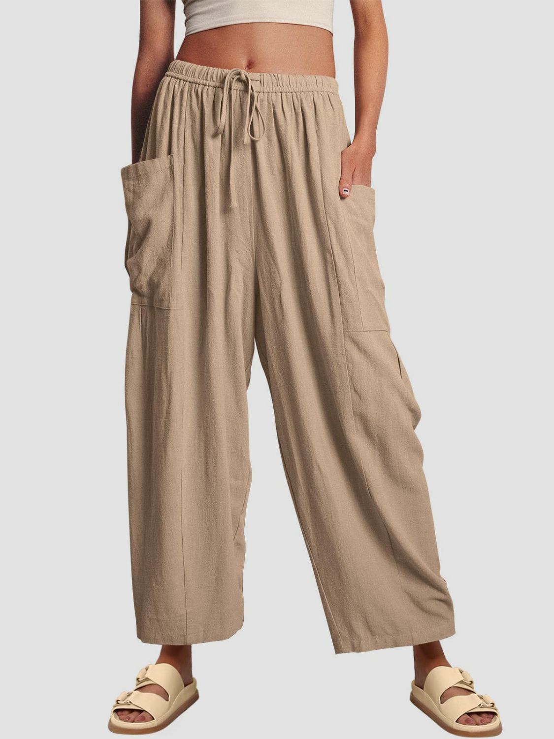 Full Size Wide Leg Pants with Pockets - The Daily Makeover