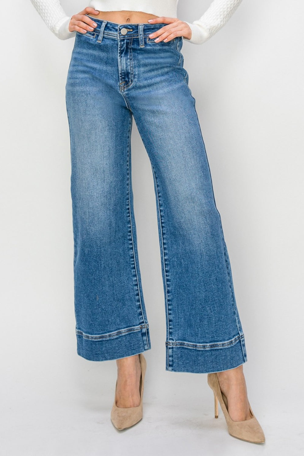 Full Size High Rise Wide Leg Jeans - The Daily Makeover