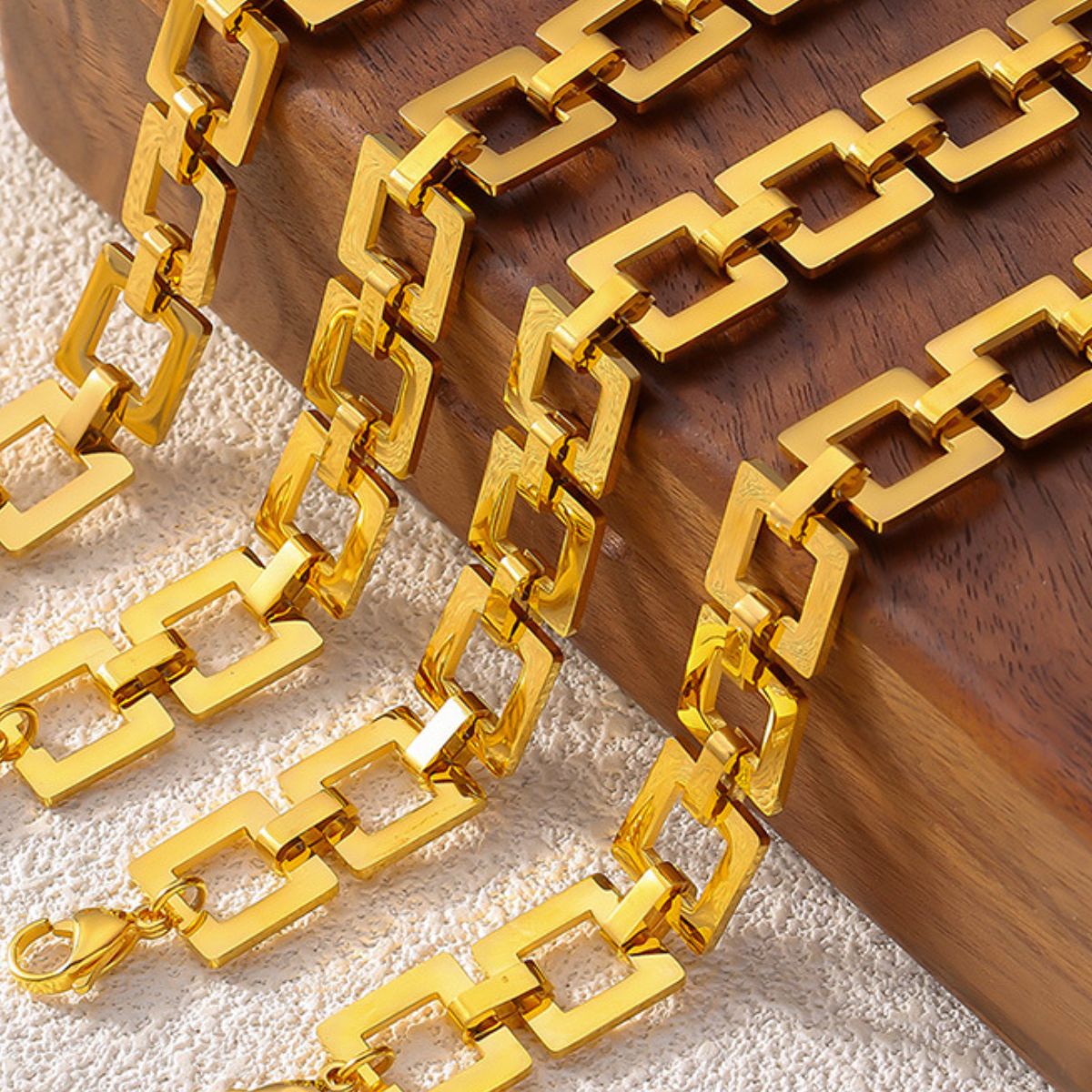 Titanium Steel Hollow Square Chain Bracelet - The Daily Makeover