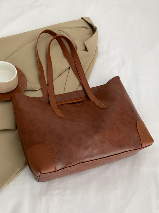 PU Leather Medium Tote Bag - The Daily Makeover