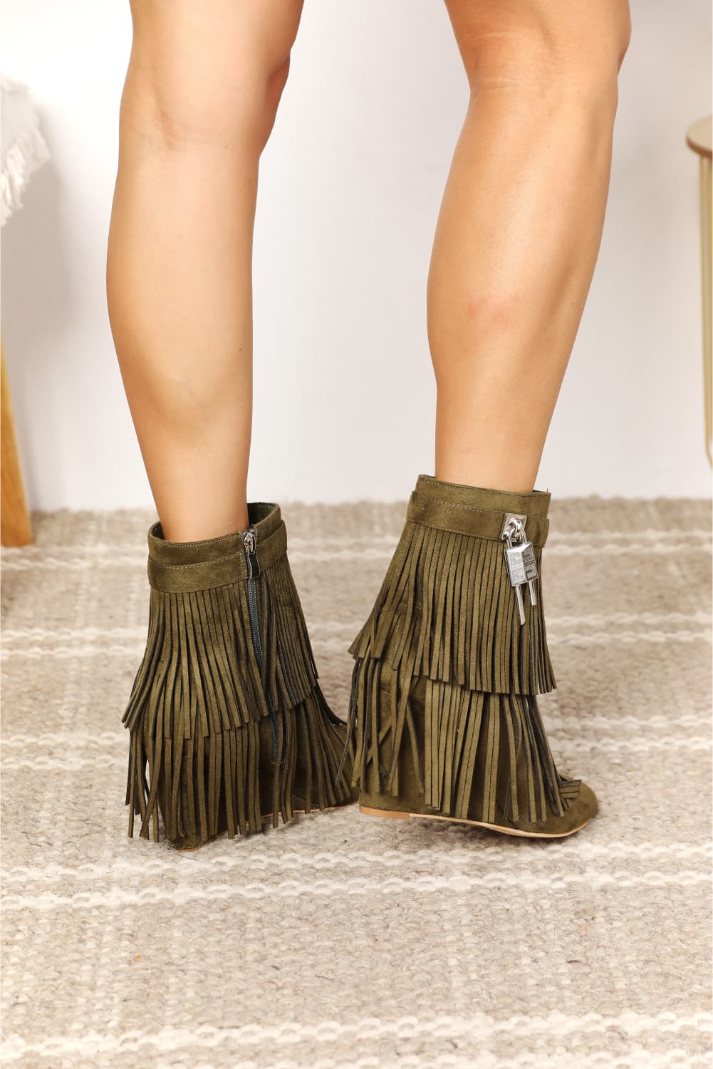 Legend Women's Tassel Wedge Heel Ankle Booties - The Daily Makeover