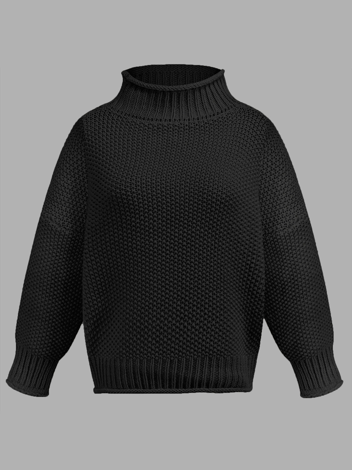 Turtleneck Long Sleeve Sweater - The Daily Makeover
