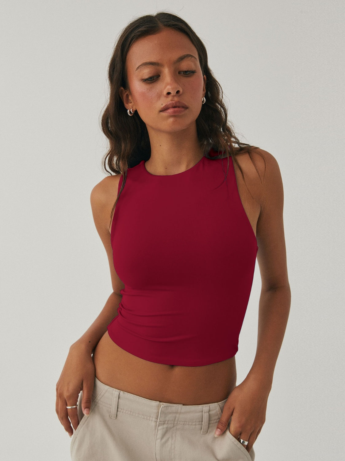 Round Neck Cropped Tank - The Daily Makeover
