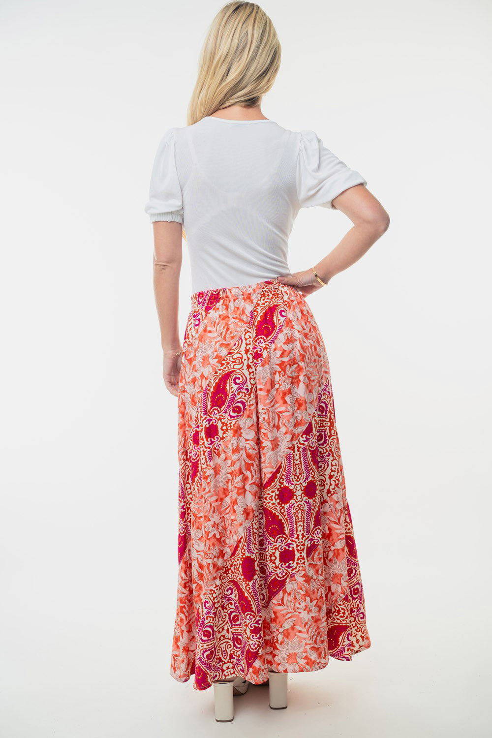 White Birch Full Size High Waisted Floral Woven Skirt - The Daily Makeover