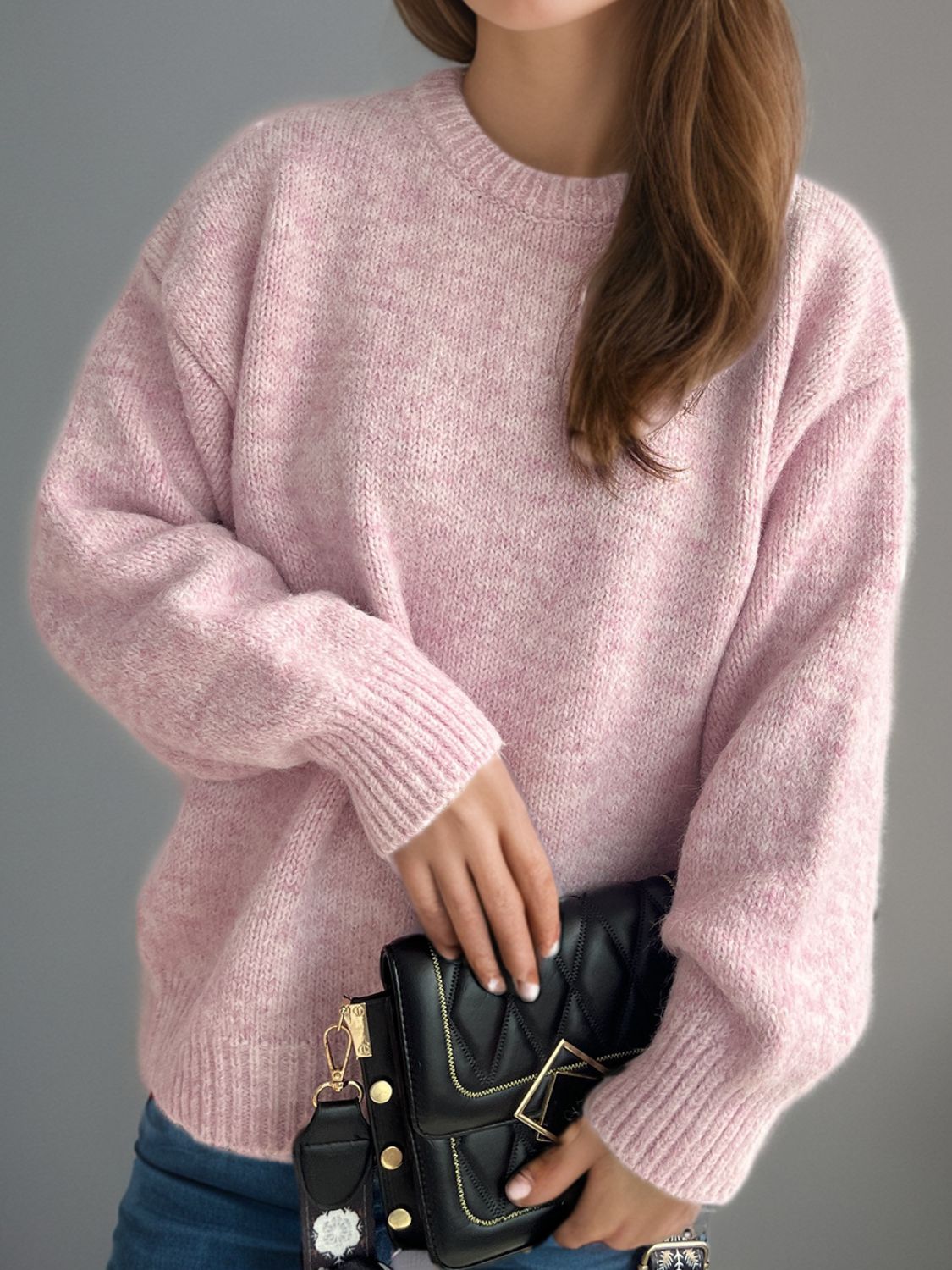 Round Neck Long Sleeve Sweater - The Daily Makeover