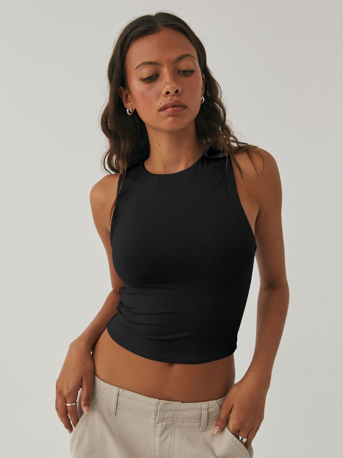 Round Neck Cropped Tank - The Daily Makeover