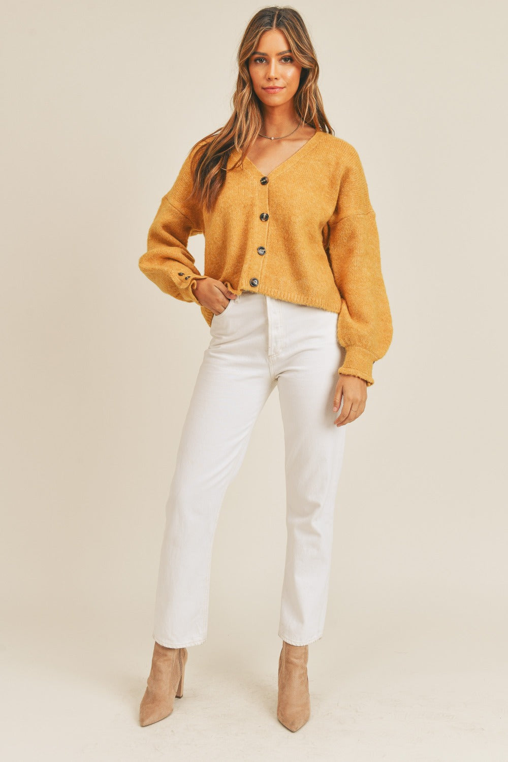 MABLE Long Sleeve Button Down Sweater Cardigan - The Daily Makeover