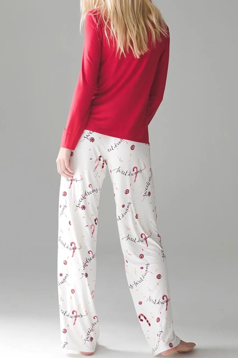 Round Neck Long Sleeve Top and Printed Pants Lounge Set - The Daily Makeover