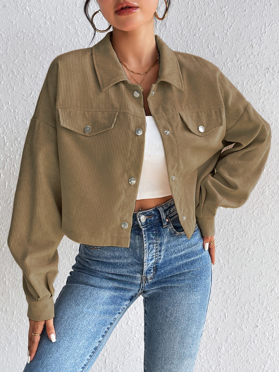 Honey Snap Down Long Sleeve Jacket - The Daily Makeover