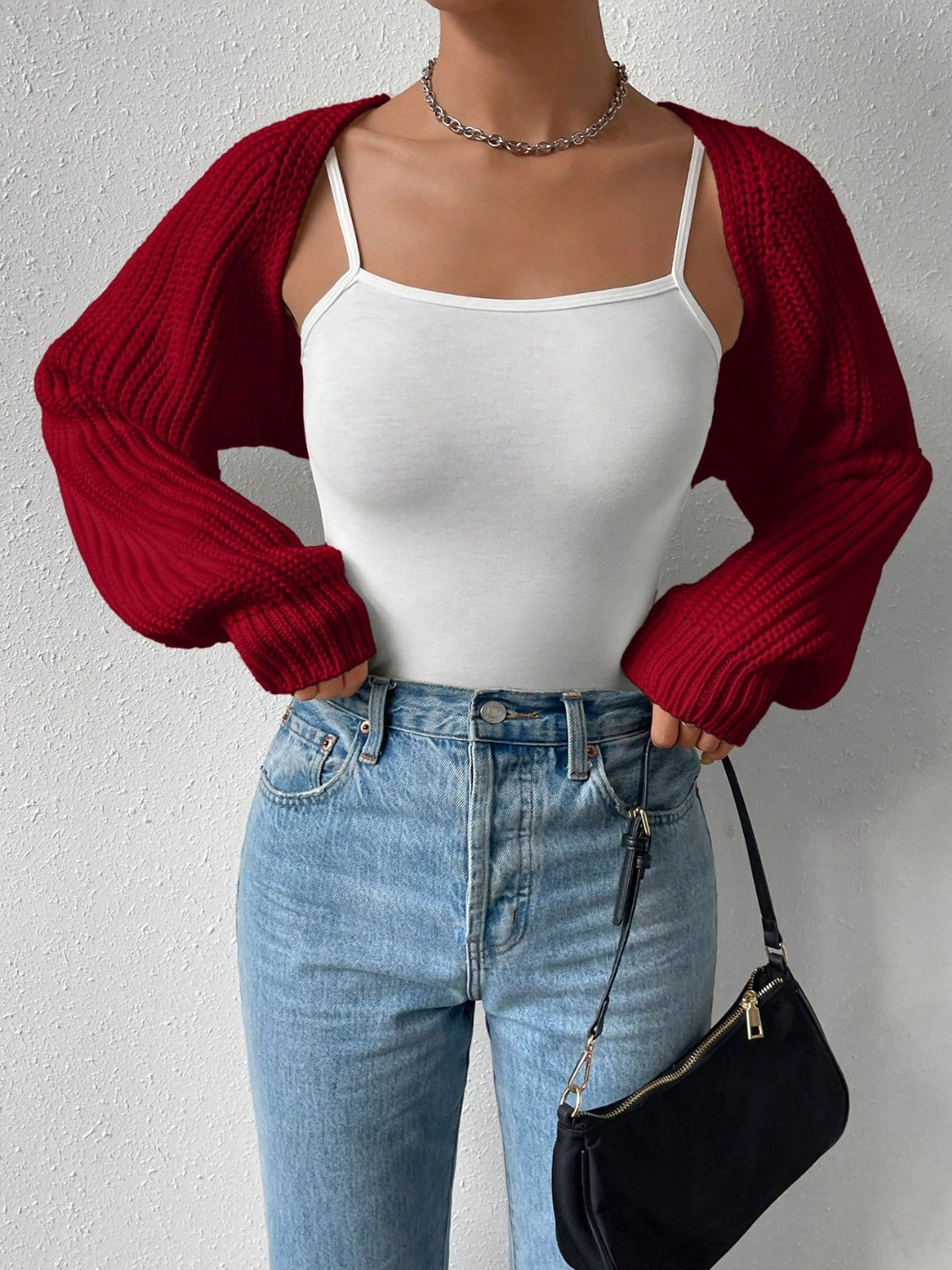 Honey Open Front Long Sleeve Cropped Cardigan - The Daily Makeover