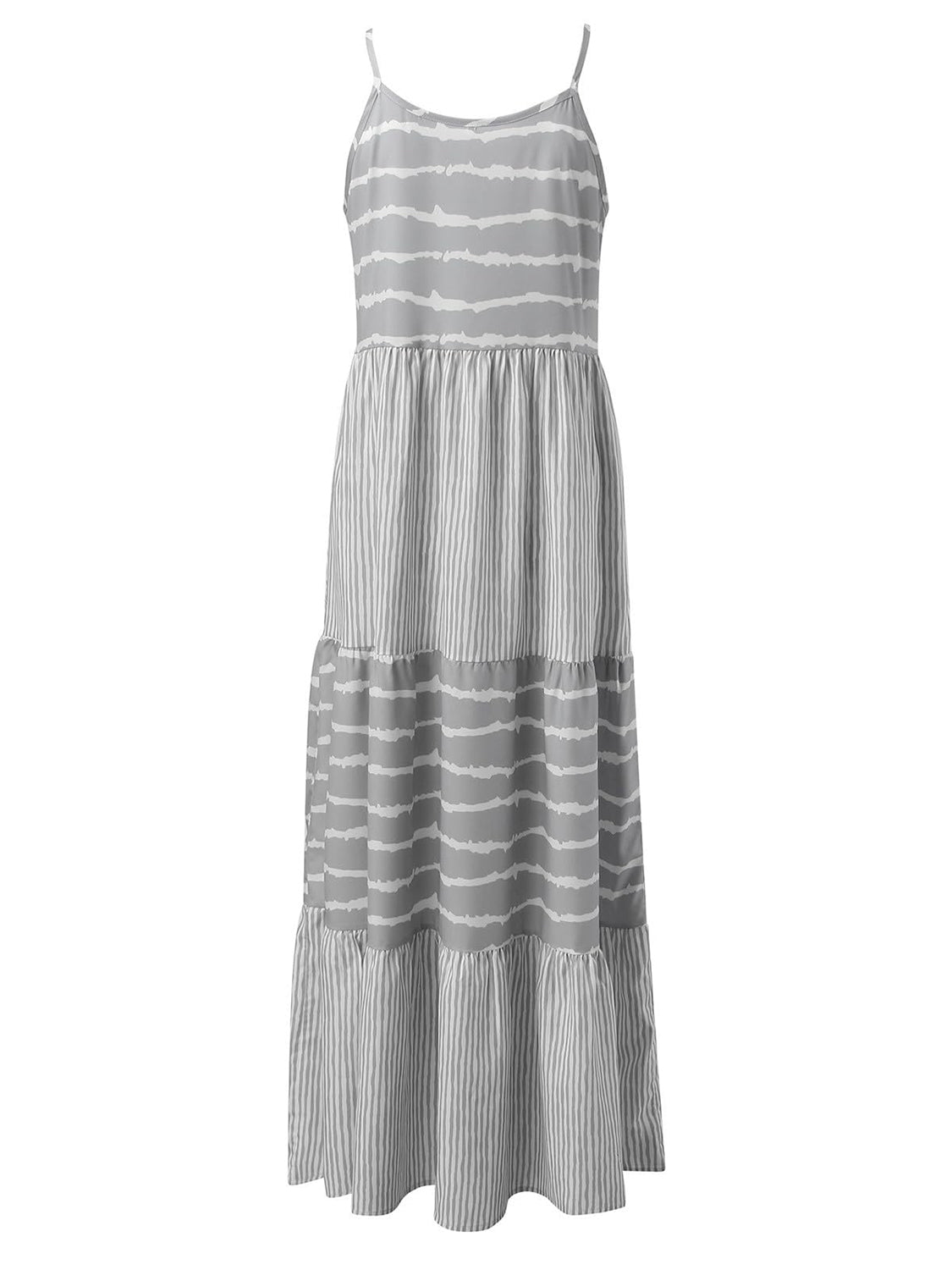 Tiered Striped Sleeveless Cami Dress - The Daily Makeover