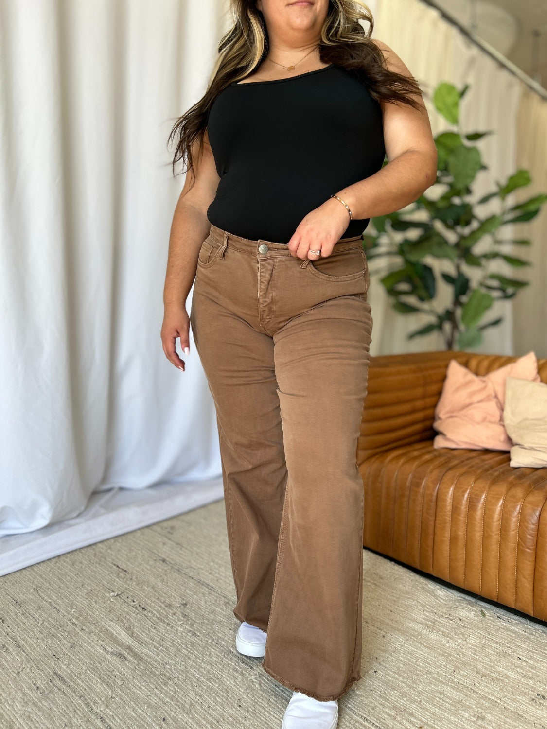 RFM Full Size High Rise Garment Dye Wide Leg Jeans - The Daily Makeover