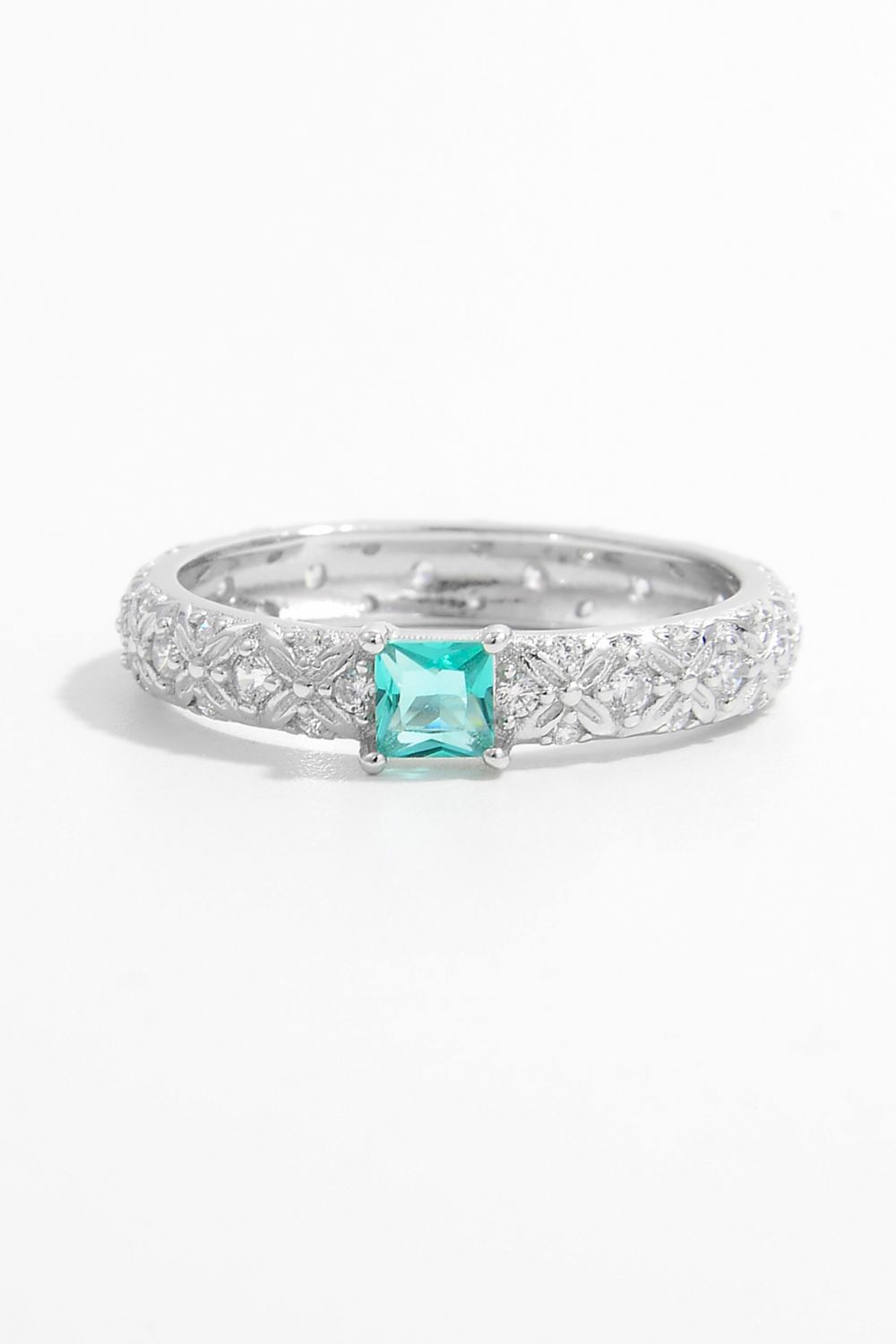 925 Sterling Silver Square Zircon Ring - The Daily Makeover