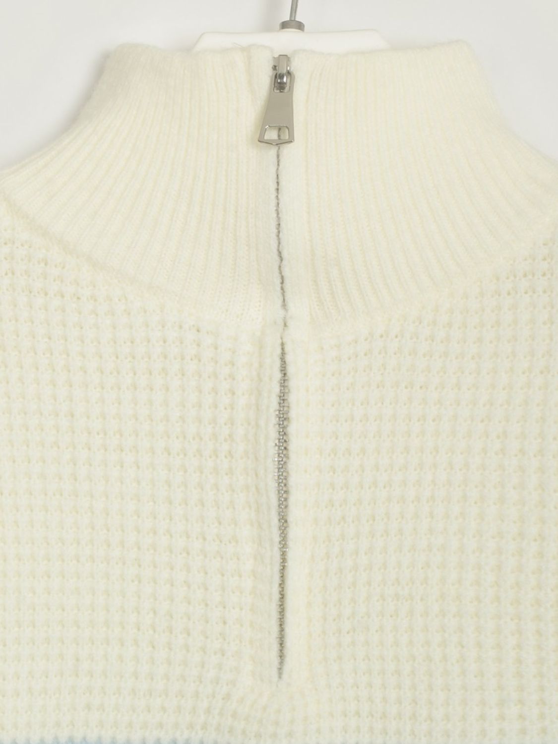 Striped Half Zip Long Sleeve Sweater - The Daily Makeover