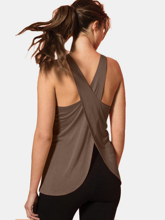 Crisscross Scoop Neck Active Tank - The Daily Makeover