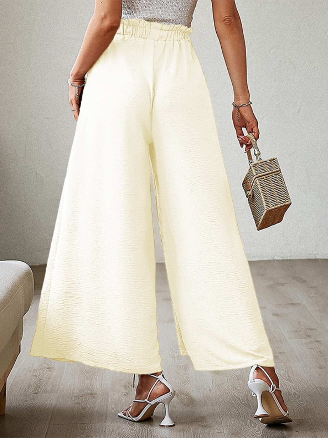 Tied Slit Wide Leg Pants - The Daily Makeover