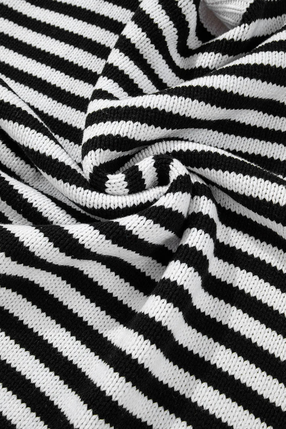 Striped Round Neck Long Sleeve Sweater - The Daily Makeover