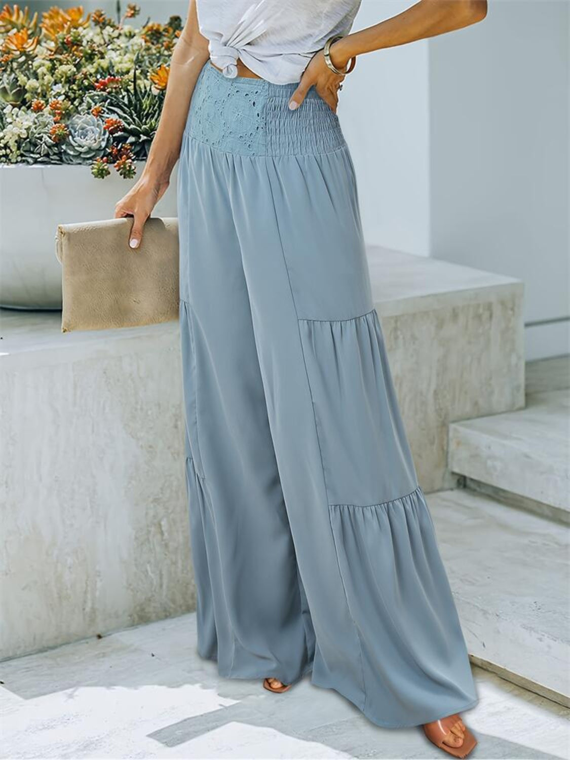 Smocked High Waist Pants - The Daily Makeover