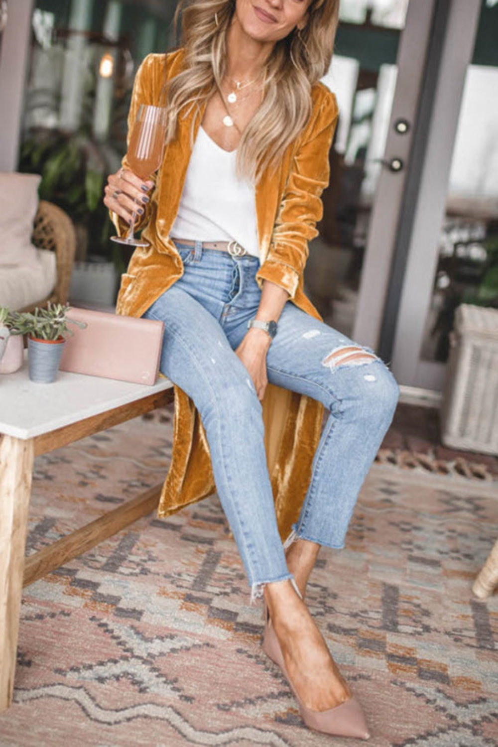 Open Front Long Sleeve Coat - The Daily Makeover