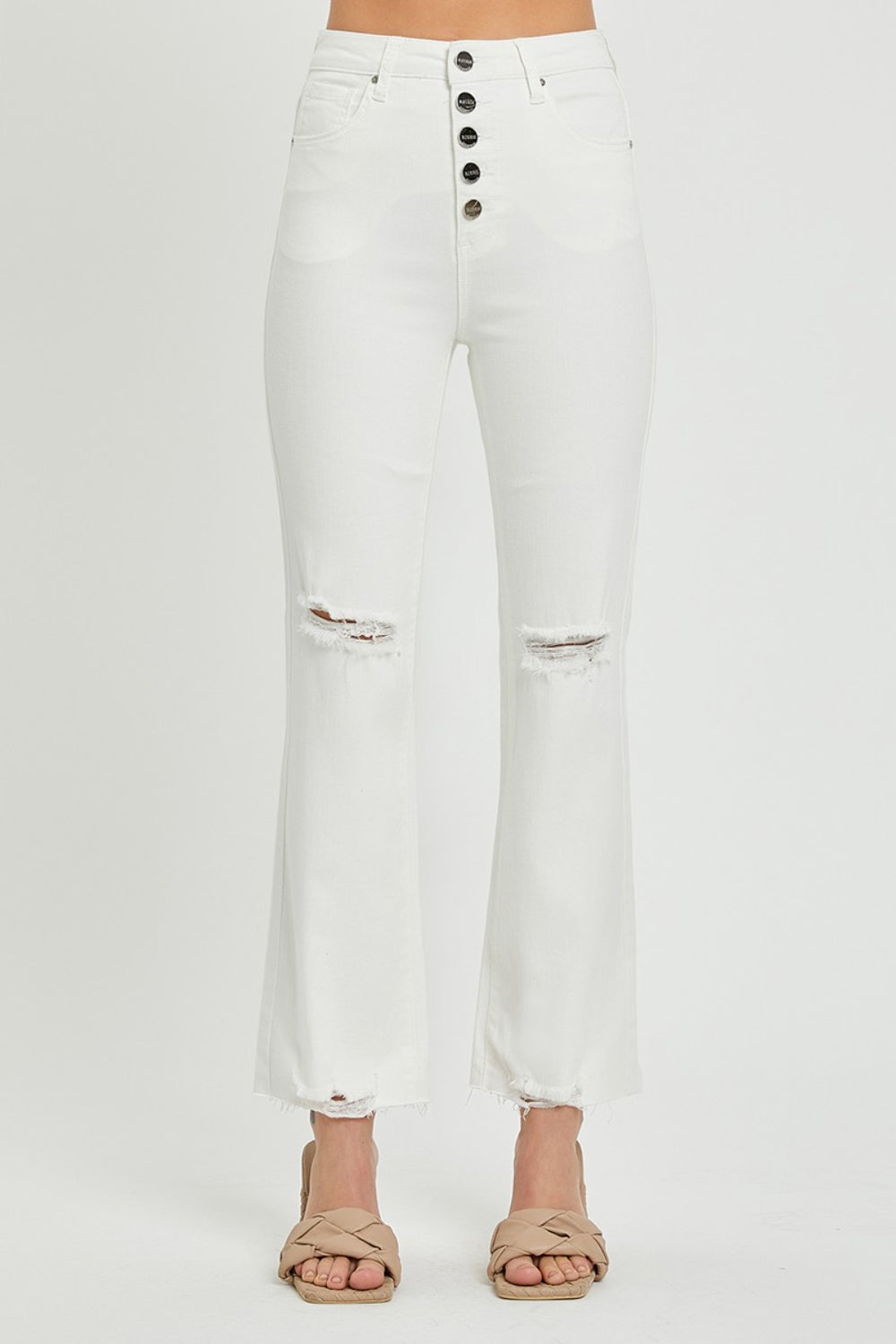 Full Size High Rise Button Fly Straight Ankle Jeans - The Daily Makeover