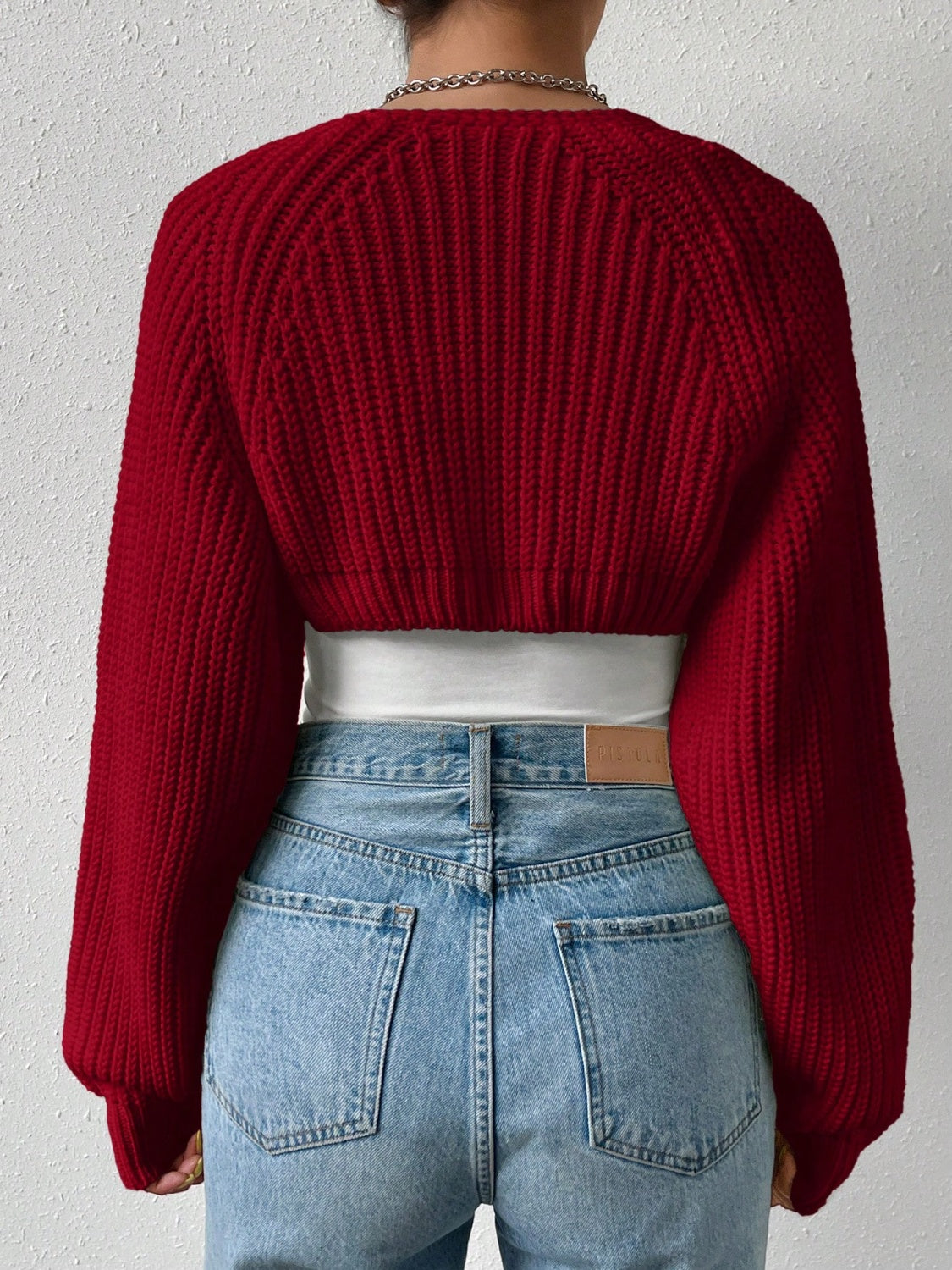 Honey Open Front Long Sleeve Cropped Cardigan - The Daily Makeover