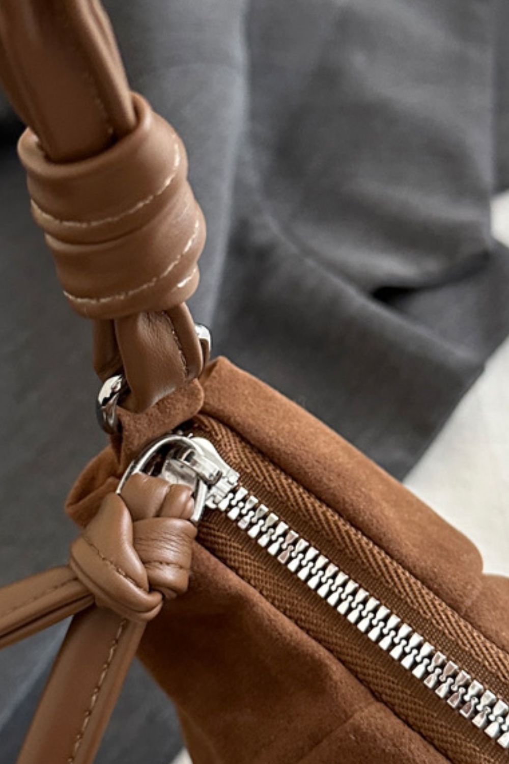 Suede Croissant Shape Shoulder Bag - The Daily Makeover