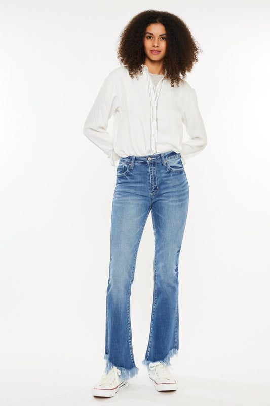 Kancan High Rise Frayed Hem Jeans - The Daily Makeover