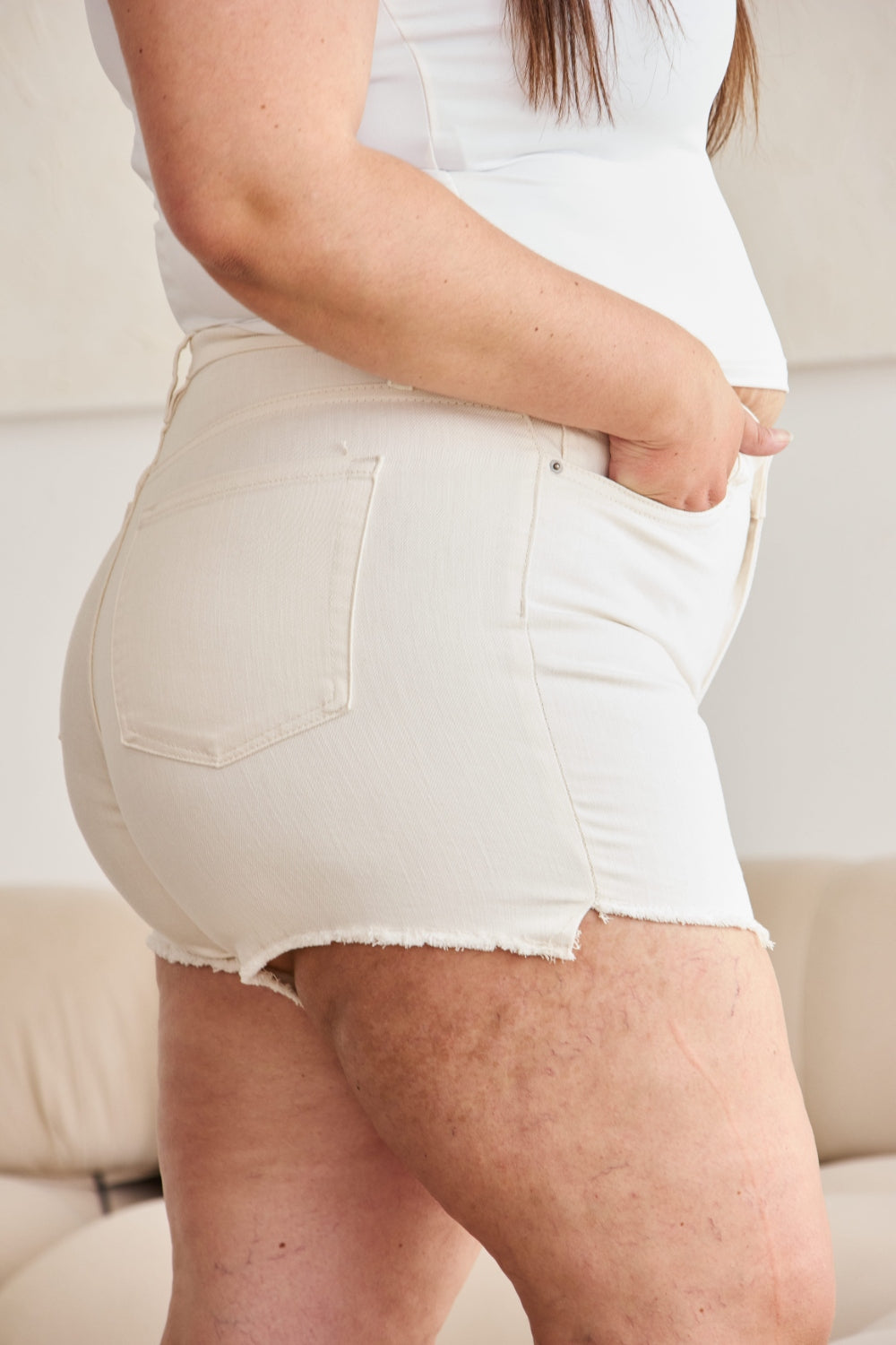 RFM Full Size Tummy Control High Waist Denim Shorts - The Daily Makeover