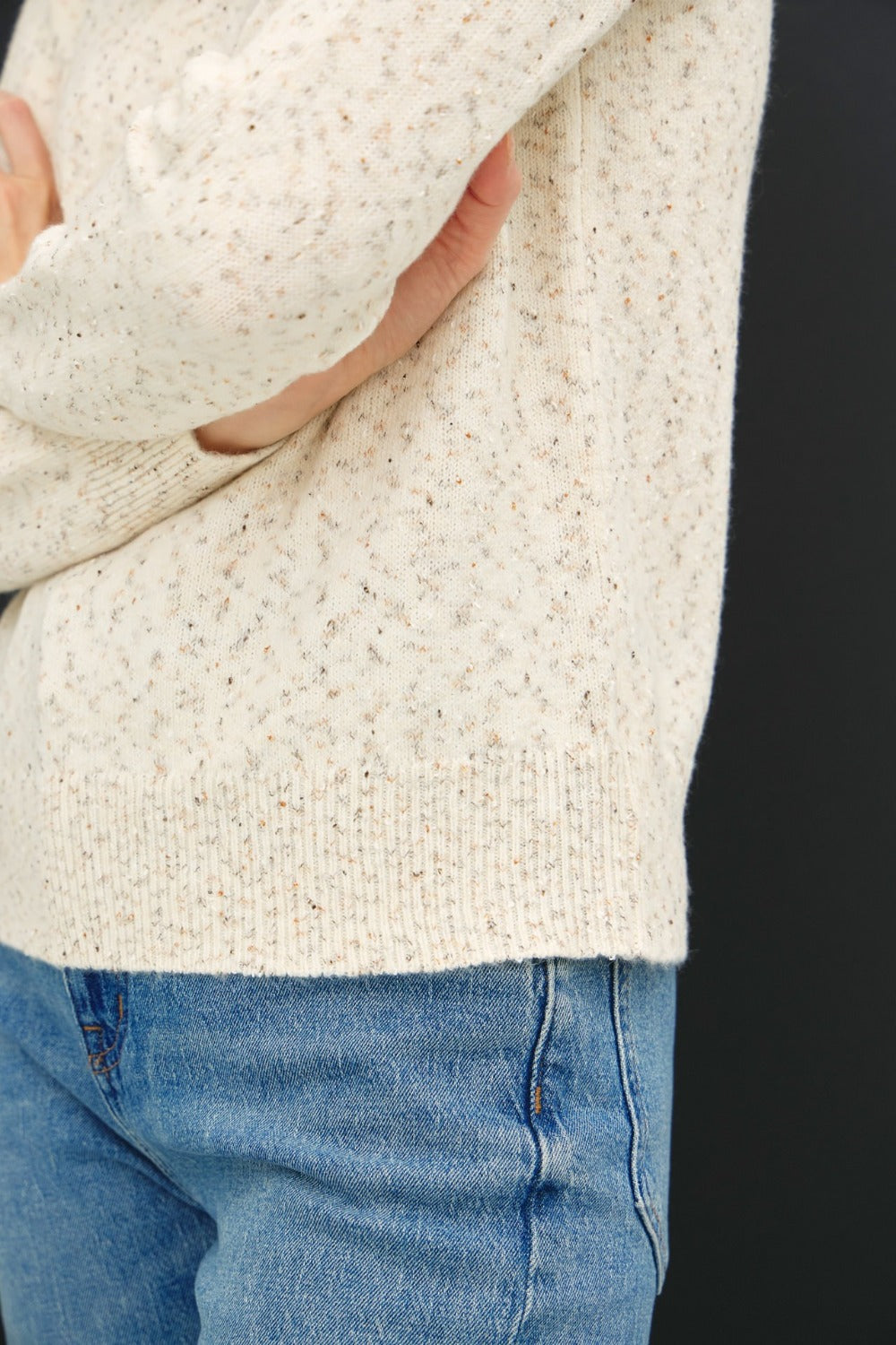 Be Cool Heathered Round Neck Long Sleeve Sweater - The Daily Makeover