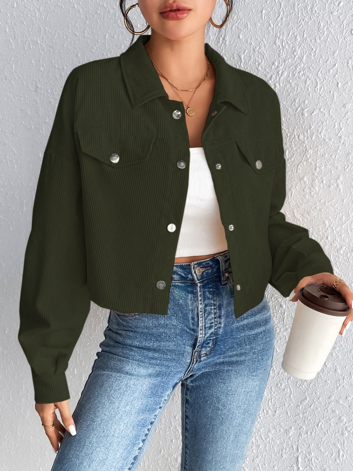 Honey Snap Down Long Sleeve Jacket - The Daily Makeover