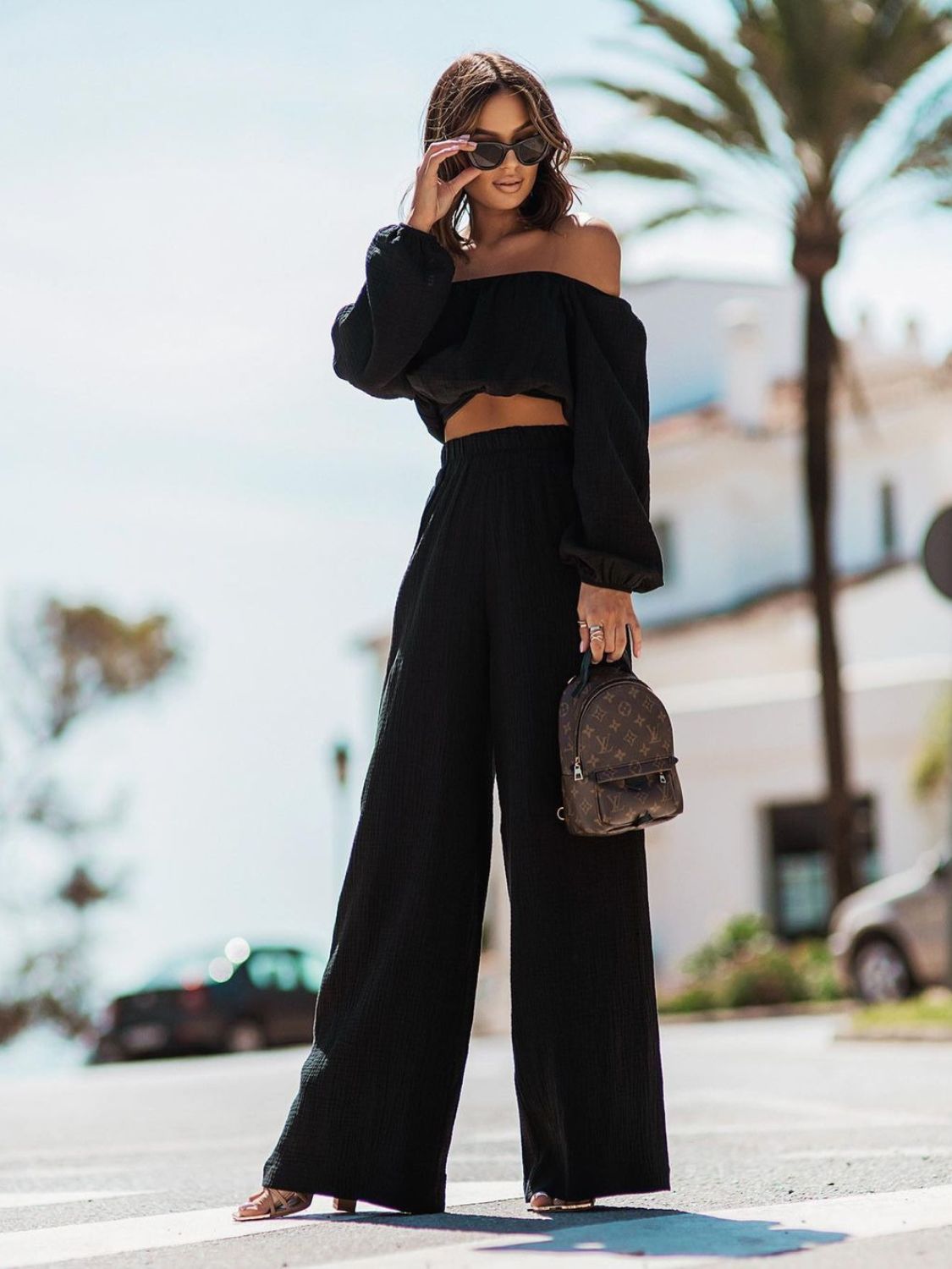Off Shoulder Long Sleeve Top and Pants Set - The Daily Makeover