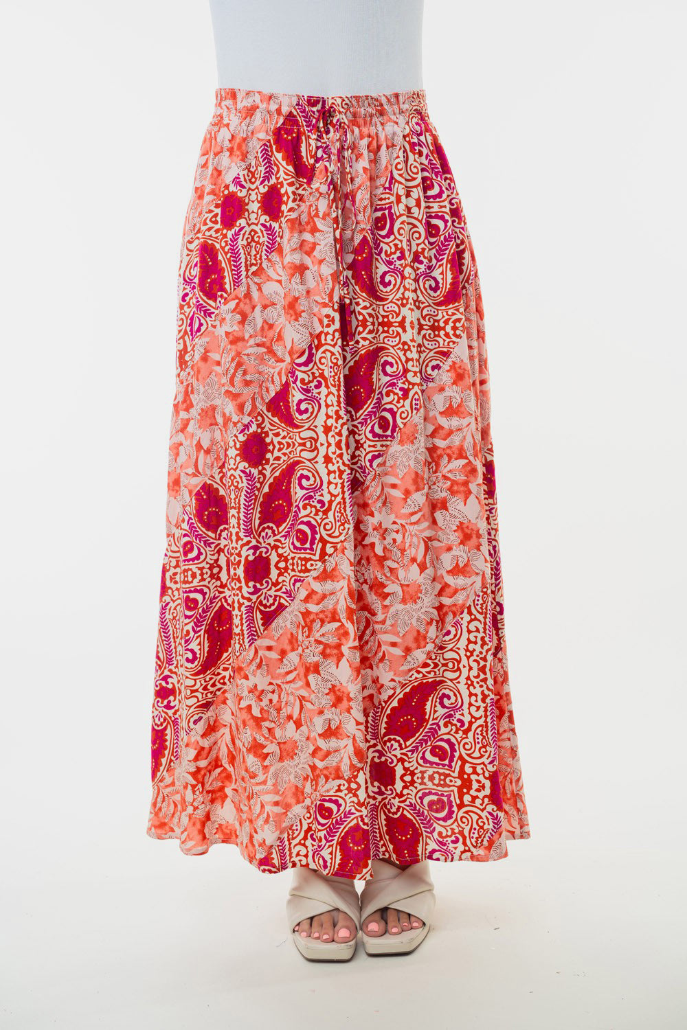 White Birch Full Size High Waisted Floral Woven Skirt - The Daily Makeover