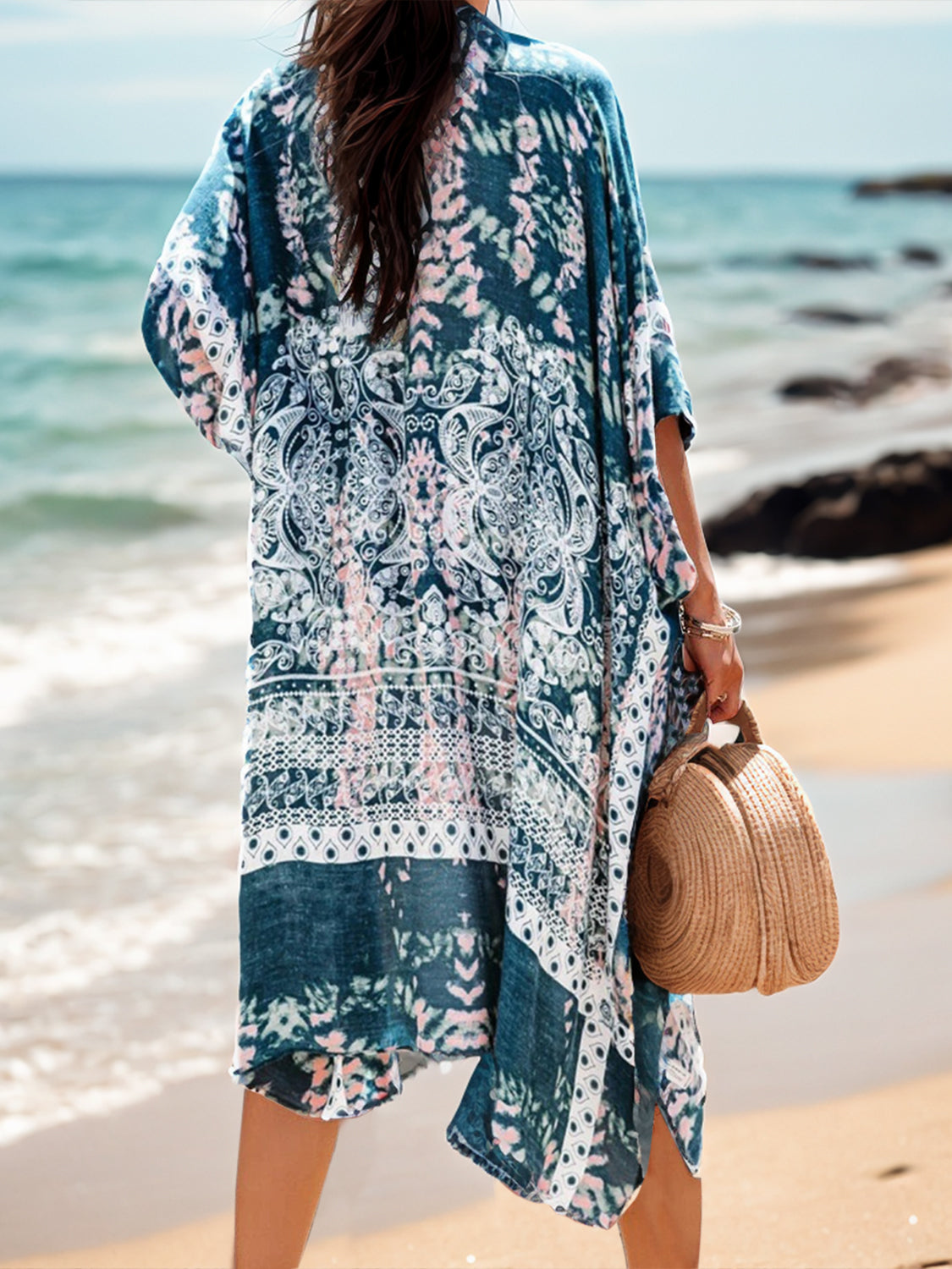 Printed Open Front Cover-Up - The Daily Makeover