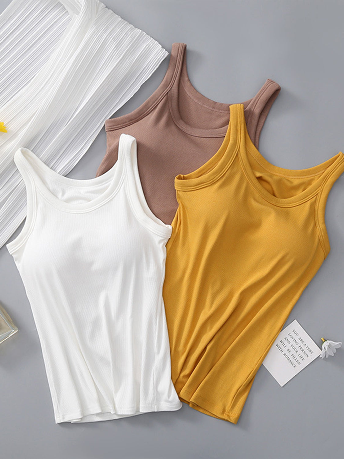 Round Neck Tank with Bra - The Daily Makeover