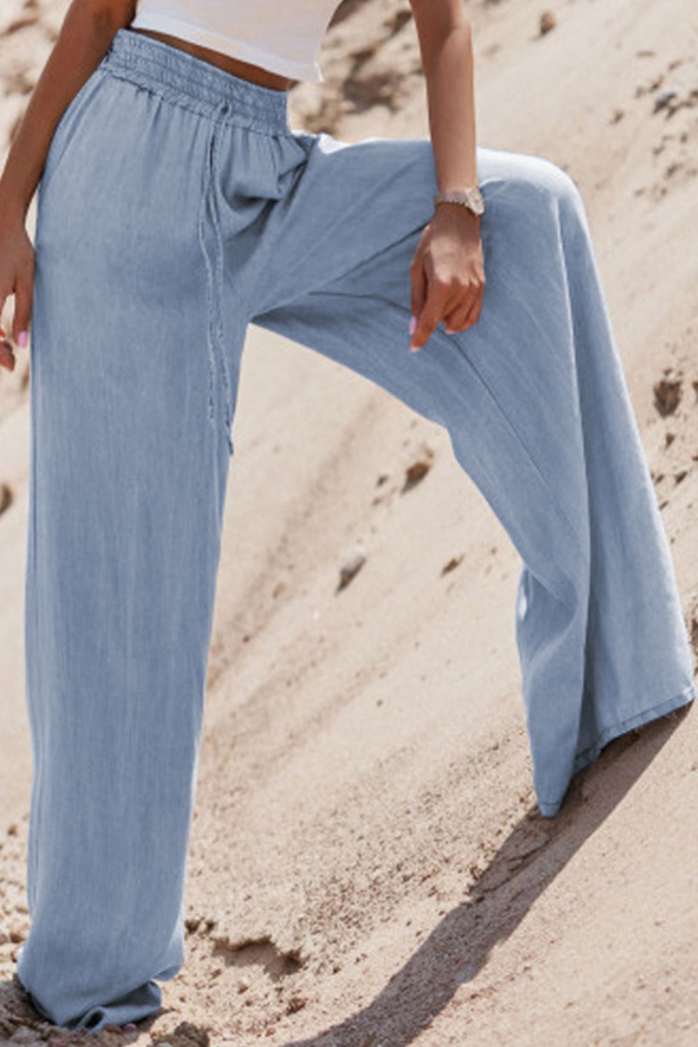 Drawstring Wide Leg Jeans - The Daily Makeover