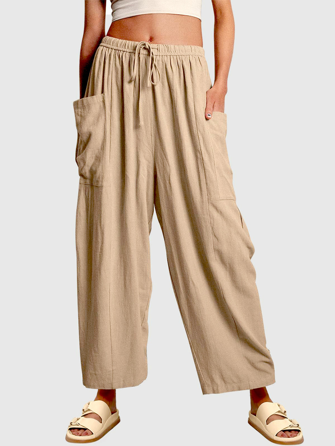 Full Size Wide Leg Pants with Pockets - The Daily Makeover