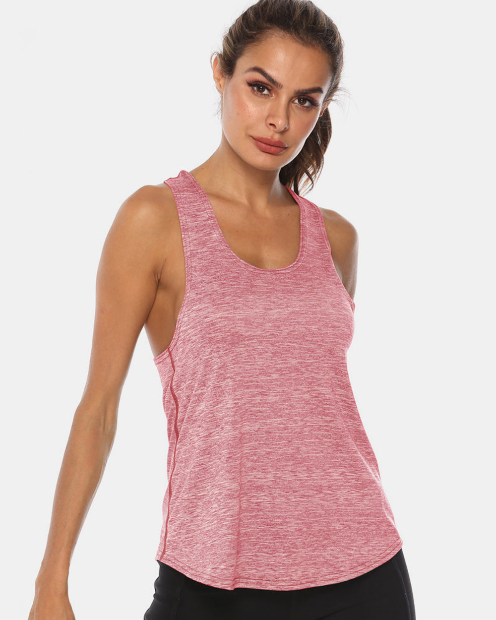 Full Size Scoop Neck Wide Strap Active Tank - The Daily Makeover