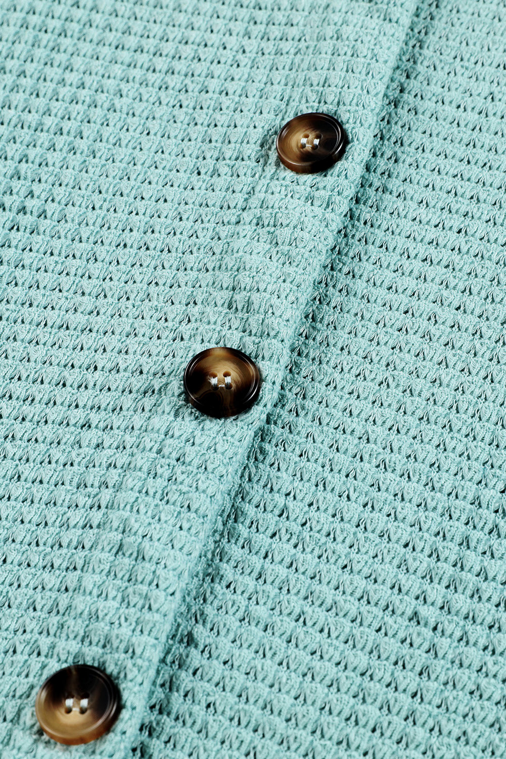 Waffle-Knit Collared Neck Long Sleeve Shirt - The Daily Makeover